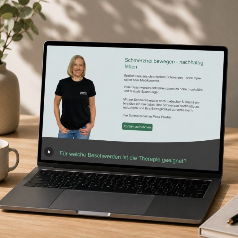 Screenshot der Website von Petra Pawlak mit persönlichem und stilvollem Webdesign für Selbstständige.